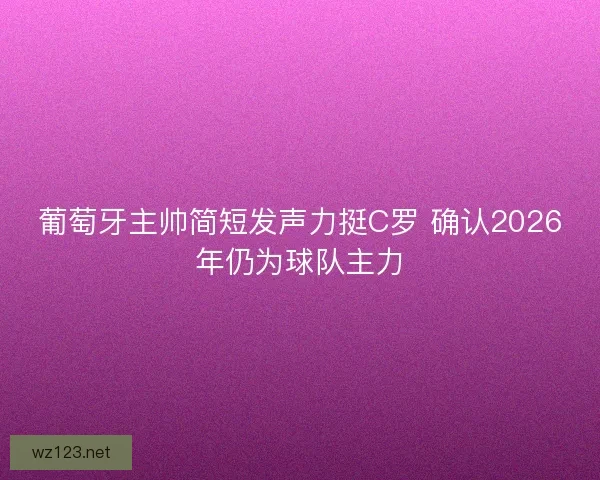 葡萄牙主帅简短发声力挺C罗 确认2026年仍为球队主力