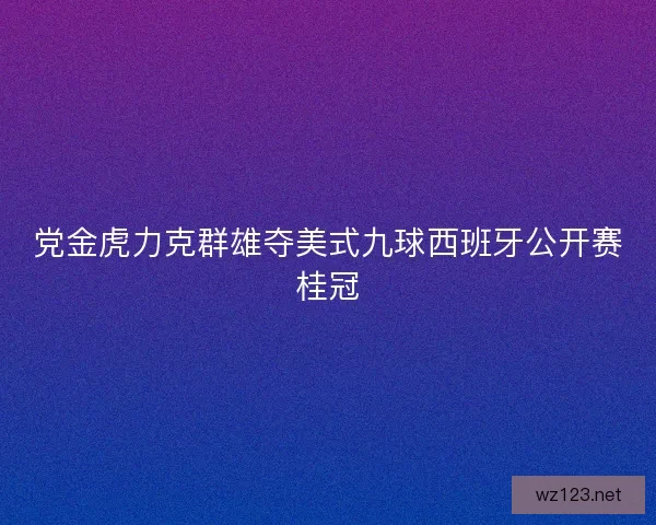 党金虎力克群雄夺美式九球西班牙公开赛桂冠